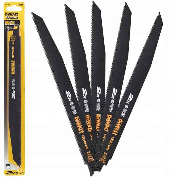 Pilové listy na dřevo 305 mm šavlové DeWALT 5 ks