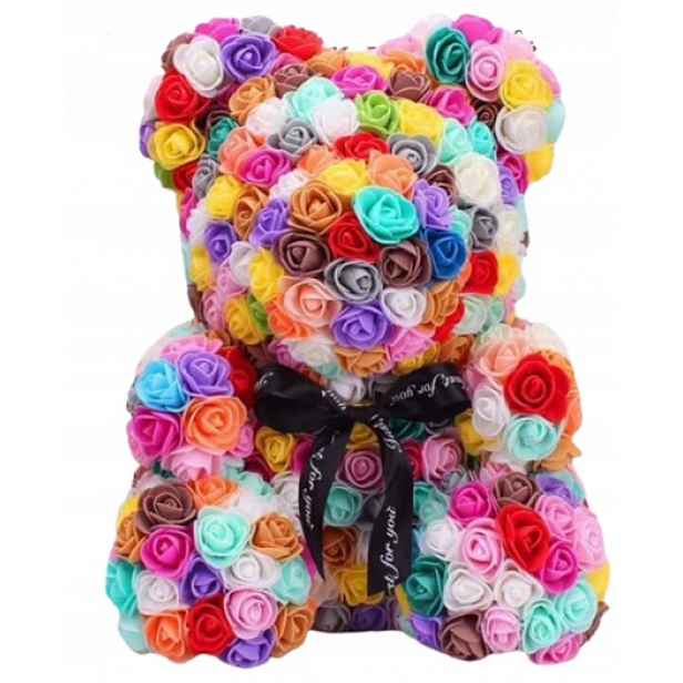 Rose Bear Medvídek Z Růží Dárek Překvapení Dárek 40 cm Multicolor