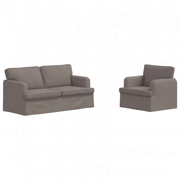 vidaXL Set pohovek 2 ks Taupe textil