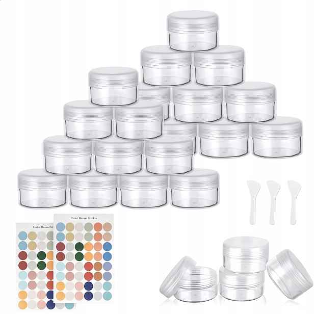 flintronic Cestovní sada plastových dóz 24 ks 30 ml 20 ml průhledná nádobka na krém