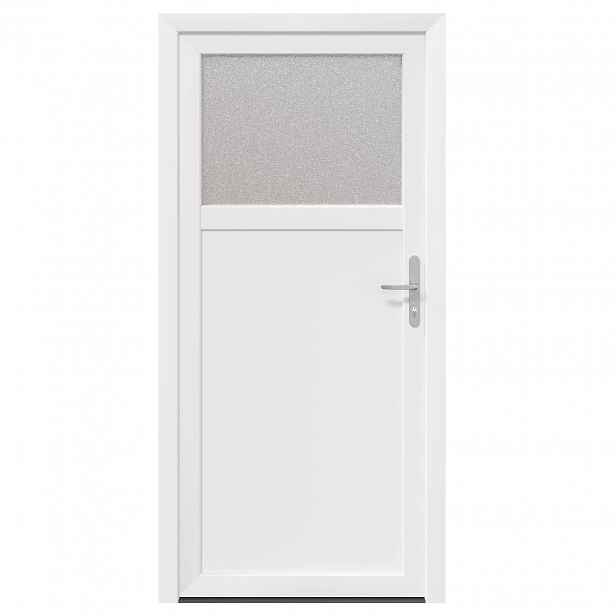 vidaXL Boční vstupní dveře 88 x 198 cm PVC Bílá
