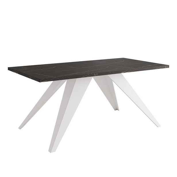 Idohome KONFERENČNÍ STOLEK AIRA 120/60/48 cm obdélníkový, bílý / Grigia Pietra (kamenně šedý)