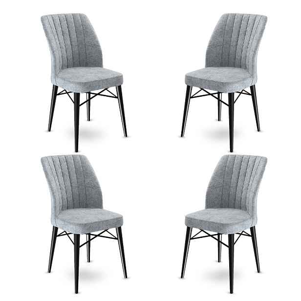 Sada židlí (4 kusy) Flex - Grey, Black