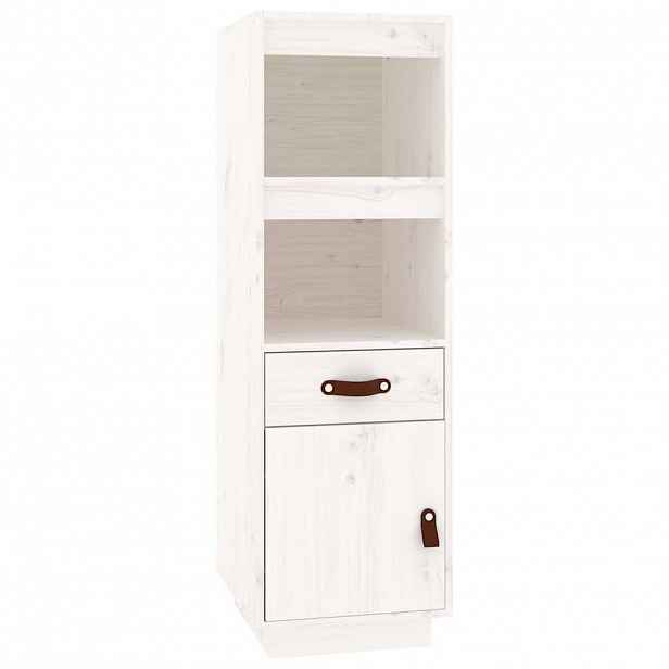 vidaXL Skříň highboard bílá 34x40x108,5 cm masivní borové dřevo