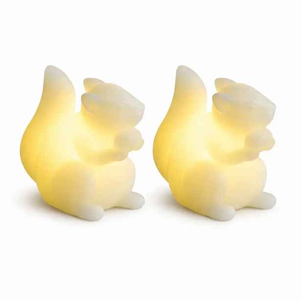 LED svíčky z pravého vosku na baterie, veverka, 7,5 × 9 cm, bílá, sada 2 ks, CR2032