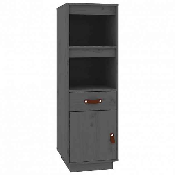 vidaXL Skříň highboard šedá 34x40x108,5 cm masivní borové dřevo