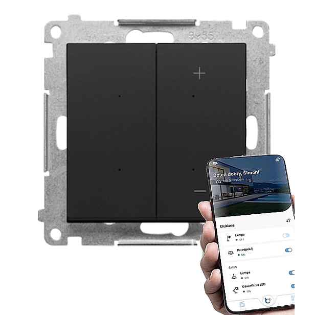 Simon 55 Stmívač Led pásek Dimmer W 12-24V Ovládaný Wifi Černý Mat