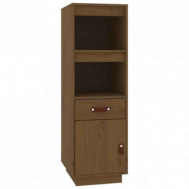 vidaXL Skříň highboard medově hnědá 34x40x108,5 cm masivní borovice