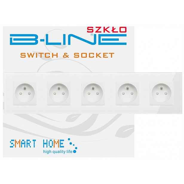 Elektrická Zásuvka S Pětinásobným Kolíkem B-line Zásuvka Sklo Bílá X 5