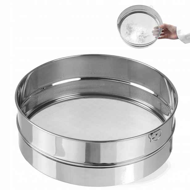 Husté cukrářské síto na prosévání moučkového cukru, průměr 407 mm, ocelové Hend