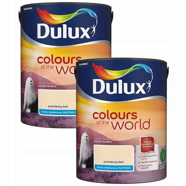 Set Dulux Barvy Světa 2x5L Barva Latexová Emulze Zářivý Úsvit 10L