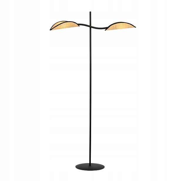 Stojací lampa Emibig Lotus LP2 2xE14 Černá/Béžová Kov/Rattan