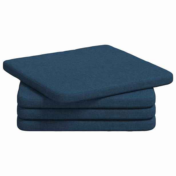 vidaXL Polštáře na sedadla 4 ks textil Modrá 40 x 40 x 3 cm
