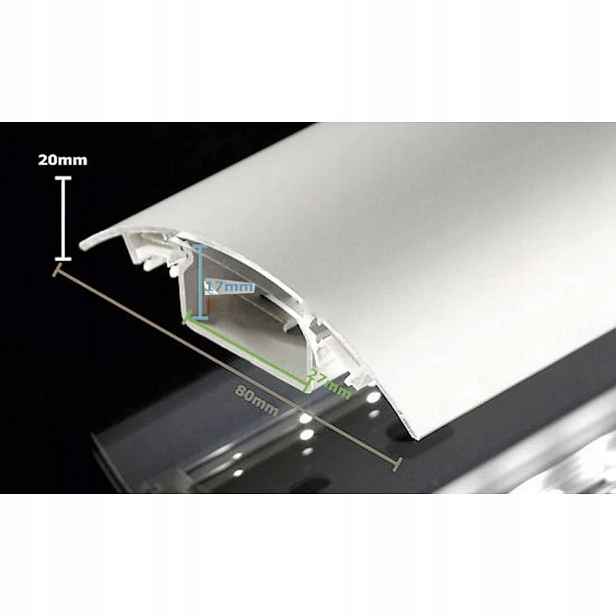 Hliníková elektroinstalační lišta Alunovo HW90-050, 500 x 80 x 20 mm