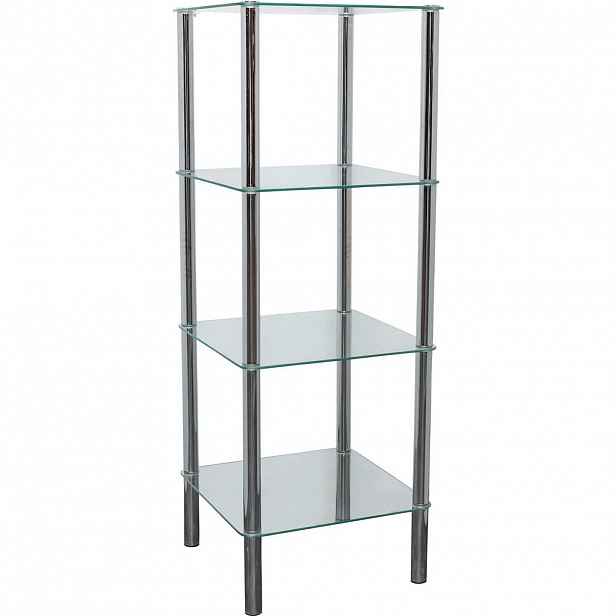 REGÁL, čiré, ocel, 39/107/39 cm