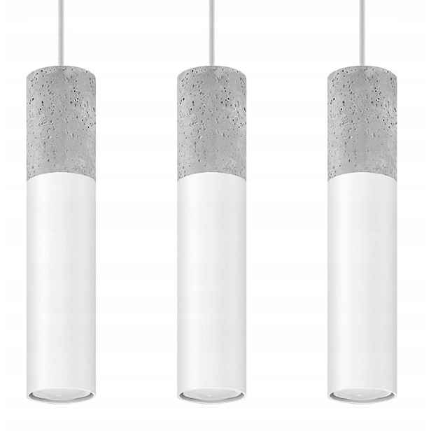 Sollux Lustr Borgio 3 Betonový Bílý/Gr 3xGU10 Led