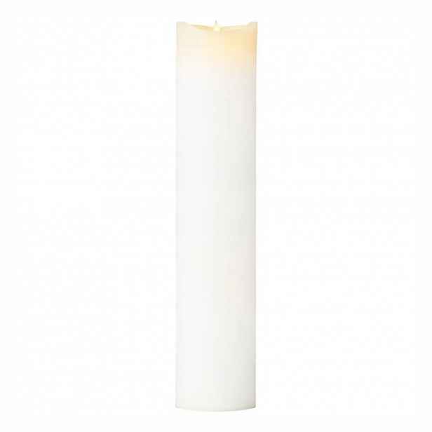 Velká LED svíčka na baterii vosková Sara exclusive, Ø 10 × 50 cm, bílá, 3× AA