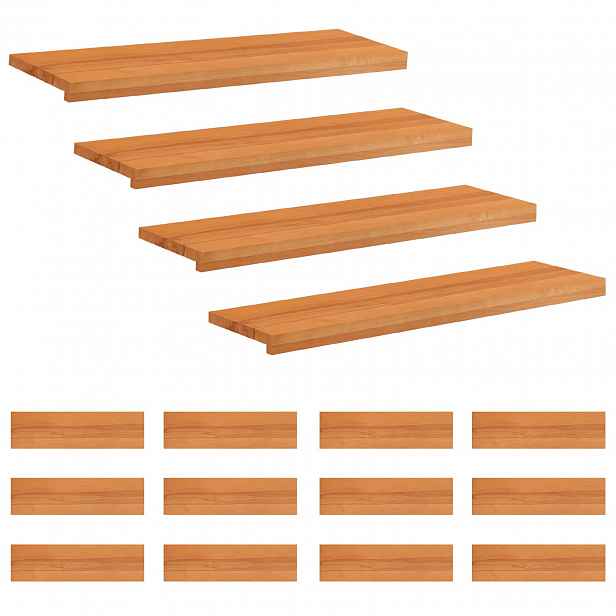 vidaXL Schodišťové nášlapy 16 ks 100 x 30 x 2 cm Světle hnědá