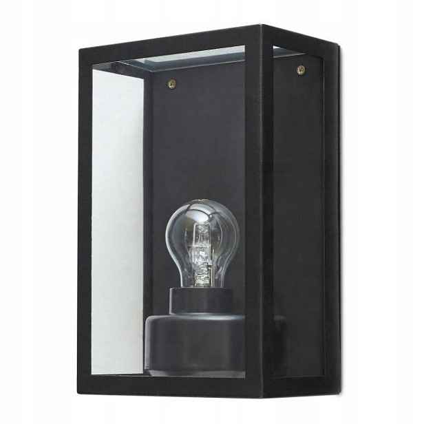 Zahradní nástěnné svítidlo kovové sklo E27 60 W IP44 Goodhome černé 17 X 26 Ambler