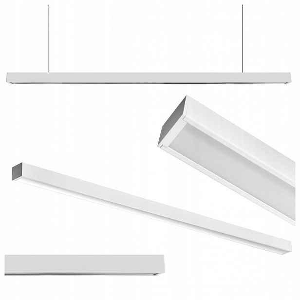 Závěsná Lineární Kancelářská Lampa Bílá 120 CM Led 40 W Teplá Barva 3000K