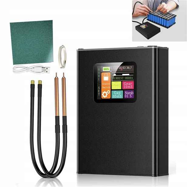 Mini Bodová Svařovací Stroj LCD 5000 Mah Přenosný Pro Články 18650 Diy