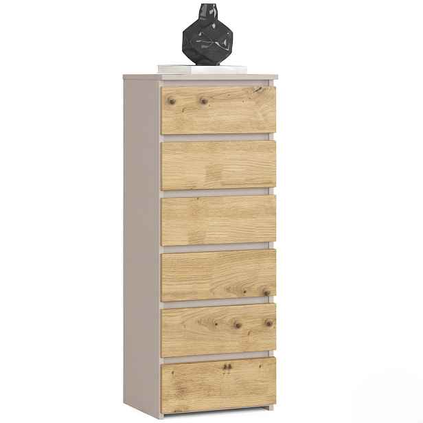 Ak furniture Komoda CL6 40 cm kašmír/dub Artisan