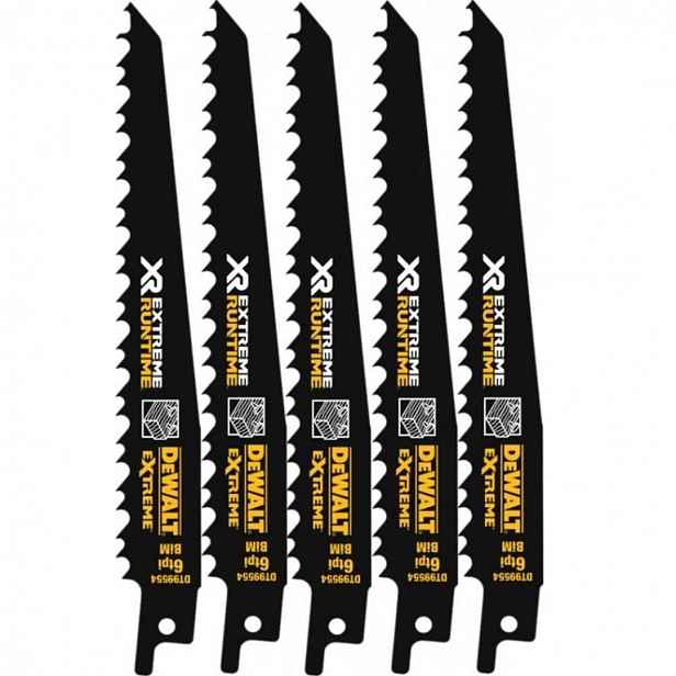 DeWALT - Sada pilových plátků na dřevo, délka 152 mm, 5 ks DT99554
