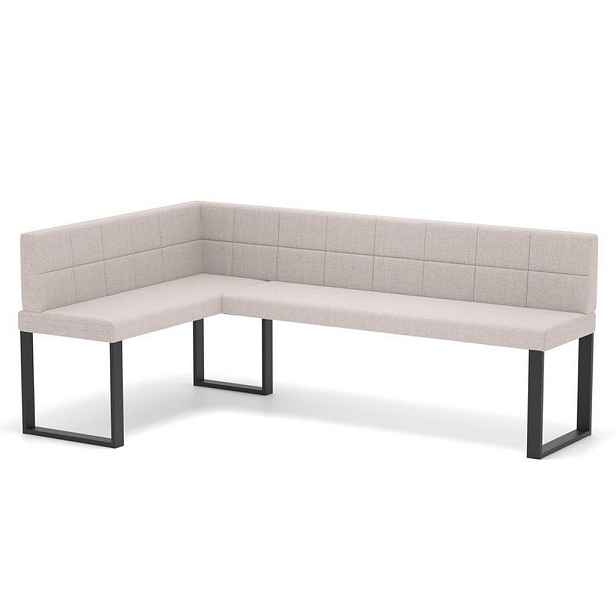 Idohome ROHOVÁ LAVICE SANA U levá tkanina prošívaná, 128/168 cm, béžová