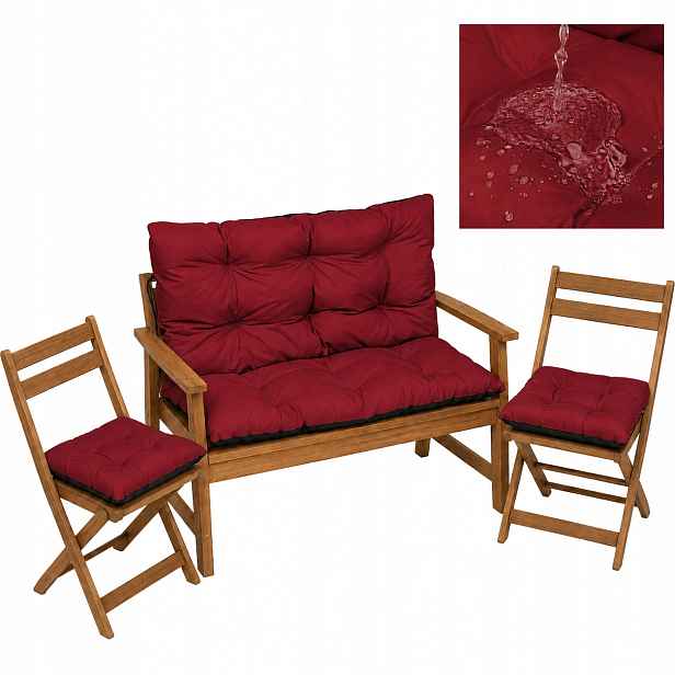 Polštář zahradní Voděodolný na houpačku 100x60x50 2x45/45 Vínový