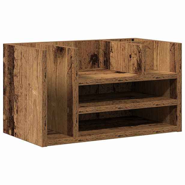vidaXL Organizér na stůl Staré dřevo 44,5 x 24 x 25 cm