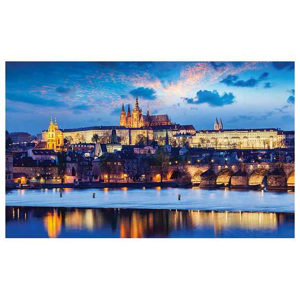 Fototapeta Praha v noci Vltava Karlův most vinylová 254x184 lepidlo