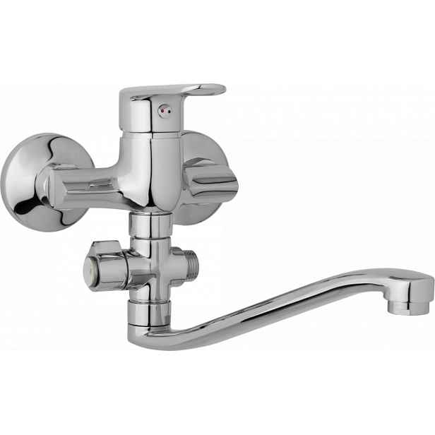 JB Sanitary Nástěnná umyvadlová a sprchová baterie FINERY, rozteč 100 mm, otočný přepínač, bez příslušenství, ramínko 250 mm F10 32 20