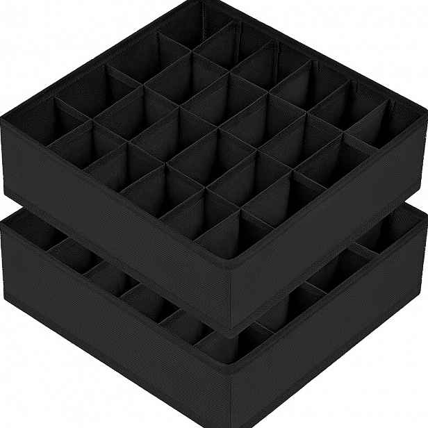 TEMU 2 ks Organizér na ponožky a spodní prádlo s přihrádkami, skládací látkový organizér do skříně s 48 přihrádkami a úložný box na ponožky, spodní