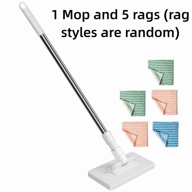 TEMU Nový opakovaně použitelný mop s 5 náhodnými styly, , 360° otočná hlava, automatický klip na mop, mop bez nutnosti mytí, pro čištění podlah