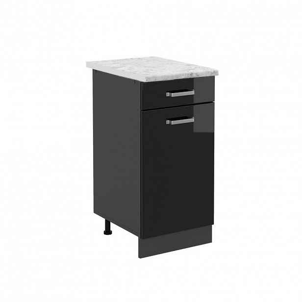 Vicco SPODNÍ SKŘÍŇKA KUCHYŇSKÉ LINKY R-Line Černý vysoký lesk 40 cm PD Mramor
