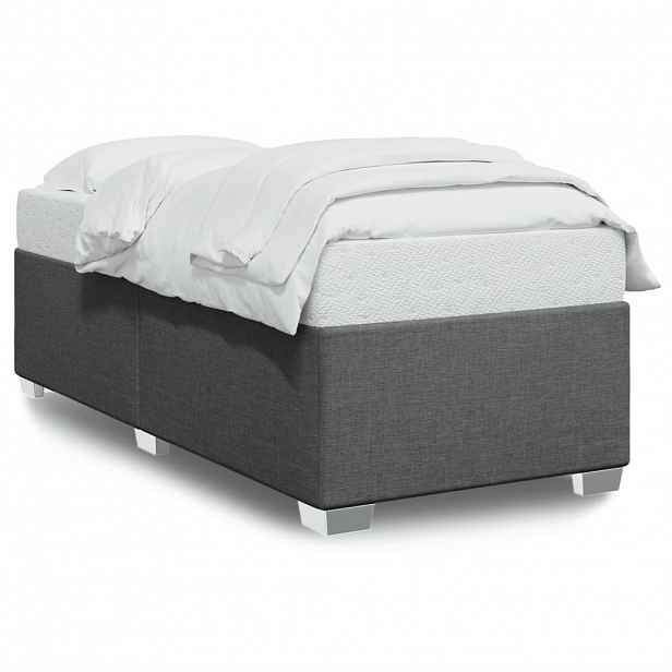 vidaXL Rám postele bez matrace tmavě šedá 90 x 190 cm textil