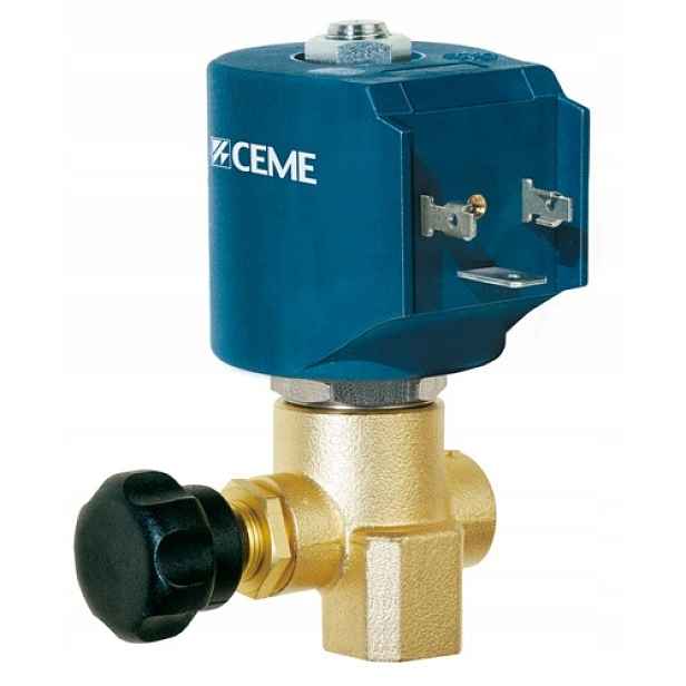 Elektroventil Úhlový Ceme 9934 Regulovatelný 1/4' 230V Voda Vzduch Italský
