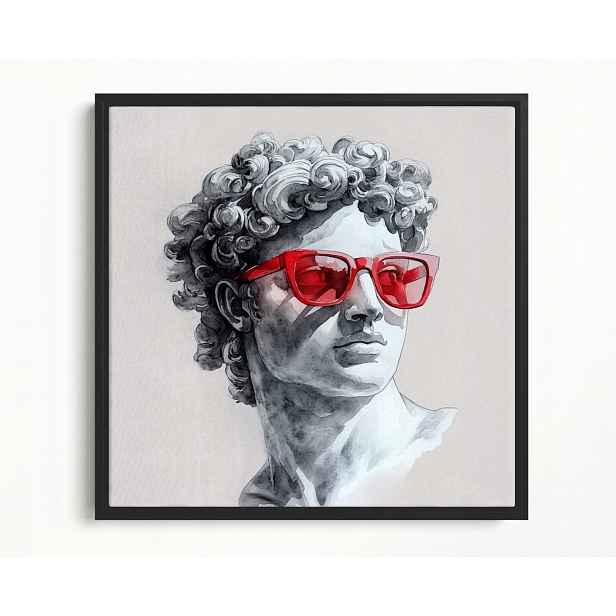 Obraz Rám Americký Box Socha Poprsí Mramor Model Červený 60x60