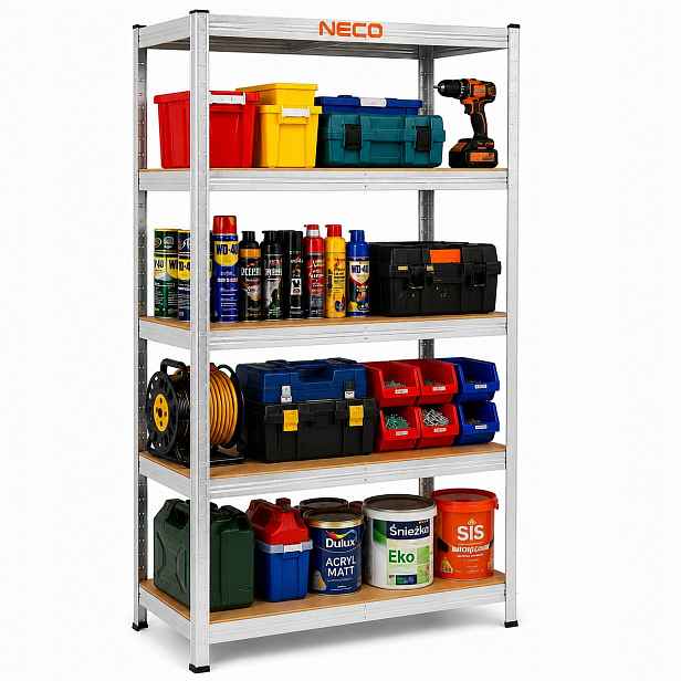 Skladový Regál Neco 180x90x40 cm 875 Kg Mdf pro garážový sklad