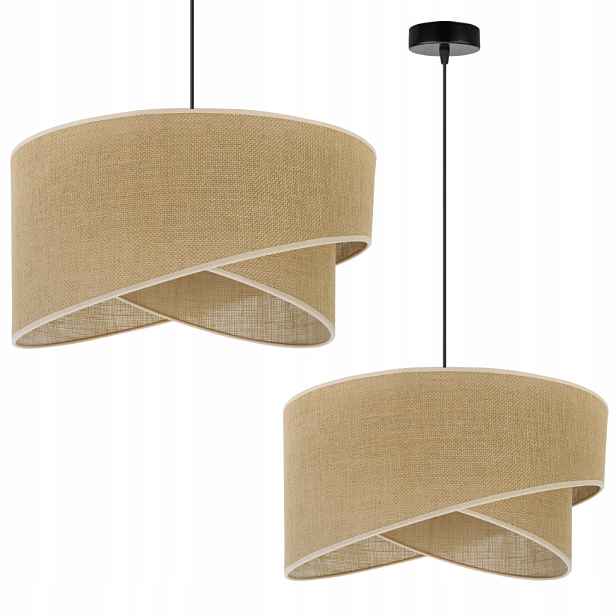 Závěsná Stropní Lustrová Lampa S Jutovým Stínítkem, Béžová, Boho, Do Ložnice, E27