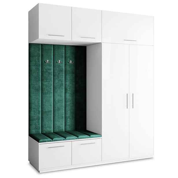 MASSENO MODERNÍ PŘEDSÍŇOVÁ SESTAVA REMA, 200/240/60 cm, bílá
