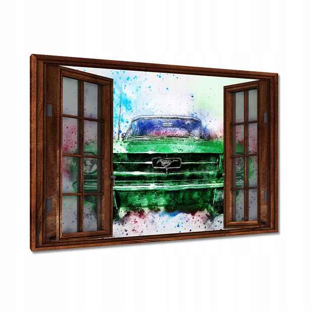 Obrazy 120x80 Zelený Mustang