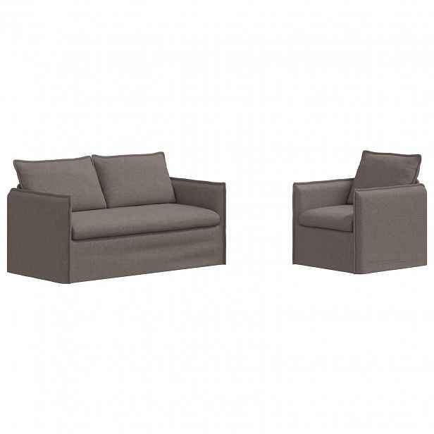 vidaXL Set pohovek 2 ks Taupe Textil