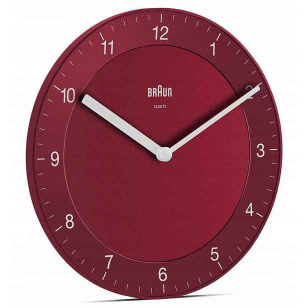 Červené Klasické Nástěnné Hodiny Braun BC06R 20 cm