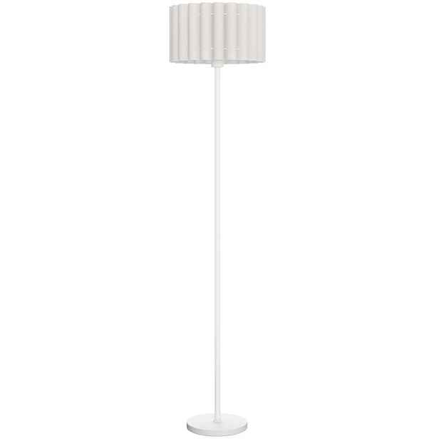 HOMCOM STOJACÍ LAMPY, stojací lampa s paticí E27, s vlnitým stínidlem do obývacího pokoje, bílá