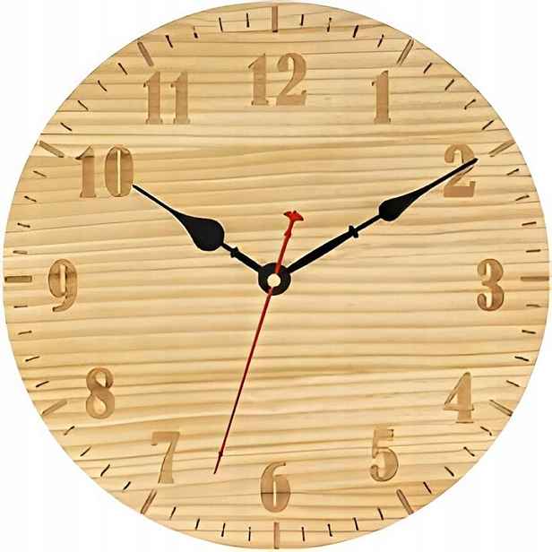 Nástěnné hodiny kulatý, dřevěné, tiché, Foxtop 30 cm