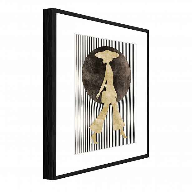 Strukturální Obraz Pasparta V Rámu Žena Béžová Obývací Pokoj Ložnice 60x40