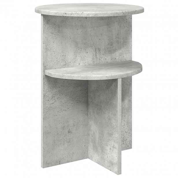 vidaXL Boční stůl Betonově šedá Ø 39,5 x 55 cm Kompozitní dřevo