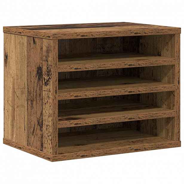 vidaXL Organizér na stůl Staré dřevo 36 x 26 x 29,5 cm