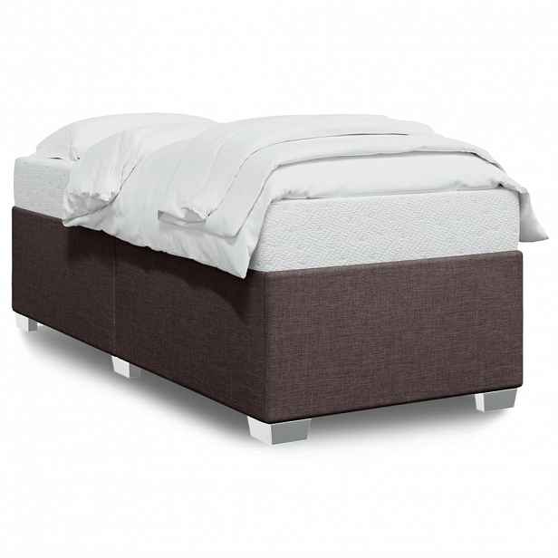vidaXL Rám postele bez matrace tmavě hnědá 90 x 190 cm textil
